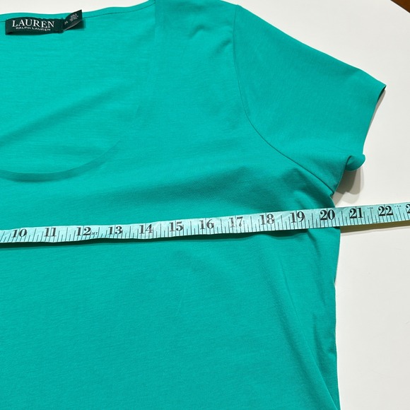 Lauren Ralph Lauren Short Sleeve Scoop Neck Tee Women XL Soft Lightweight Fitted - Picture 7 of 9